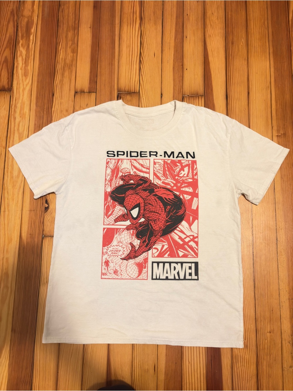 Marvel Spider-Man Short Sleeve Tee - White with Red and Black Print